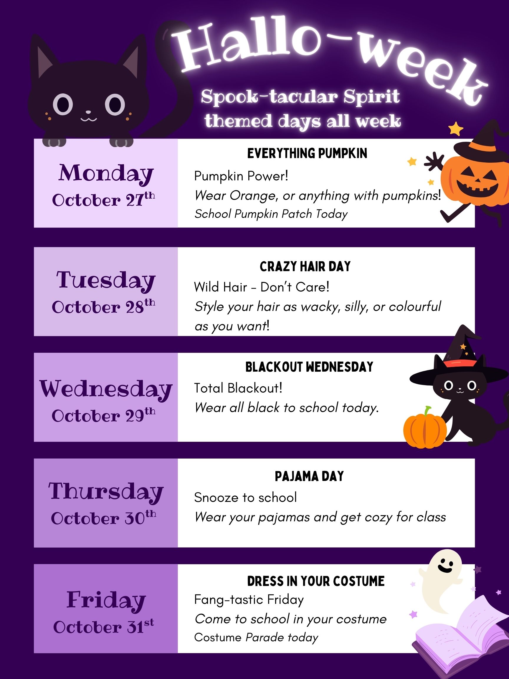 Halloween Spirit Week 